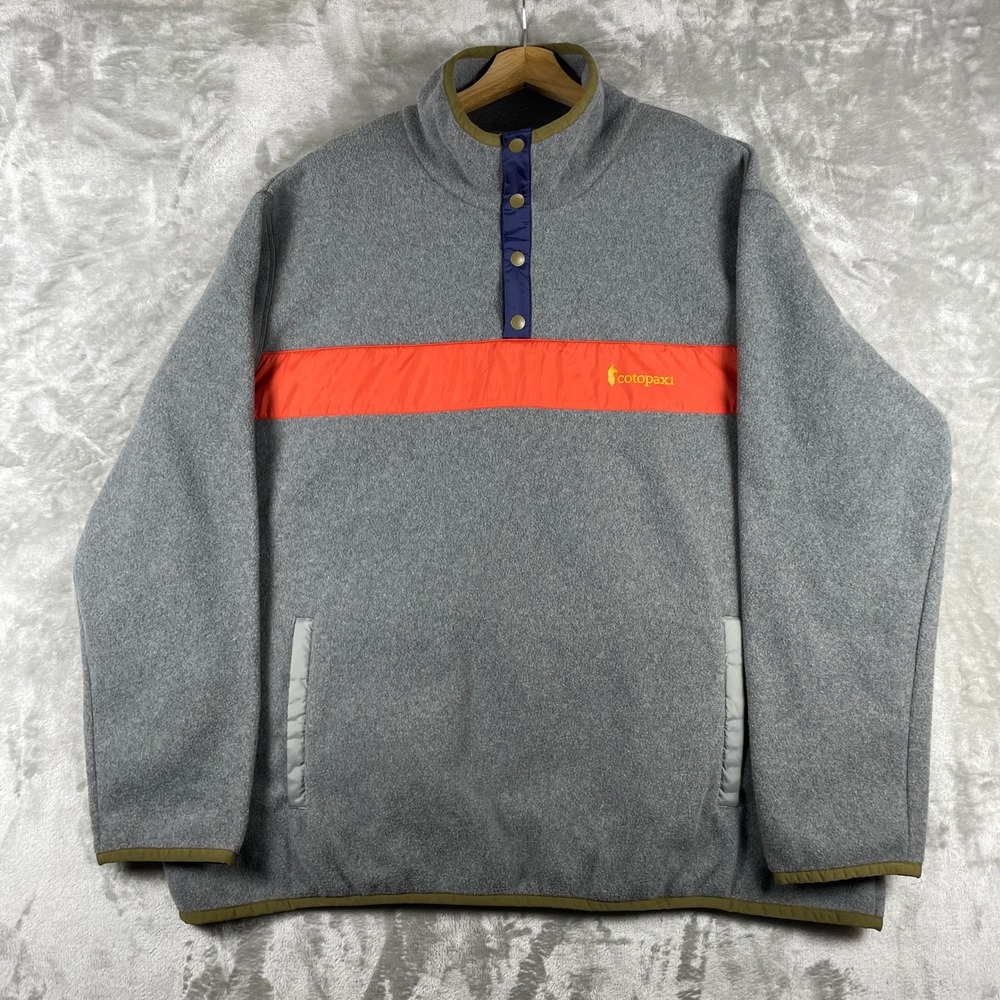 Cotopaxi Fleece Pullover Men XXL Grey Orange Teca Snap Fleece F21471M173
